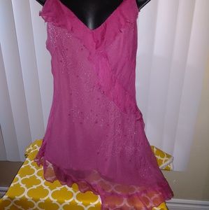 Le Chateau Size Large Silk Beaded Top